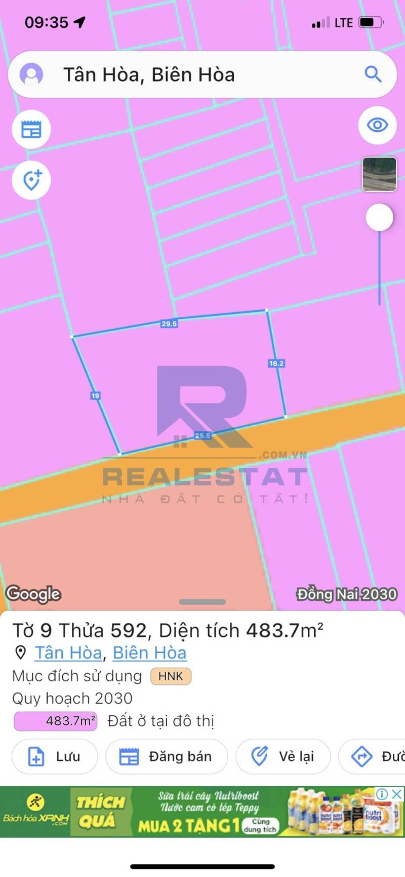 43x17.2m2 Đất 2 Lô Liền Làm Nhà Xưởng - Phân Lô P. Tân Hoà - Giá 20tr/m2