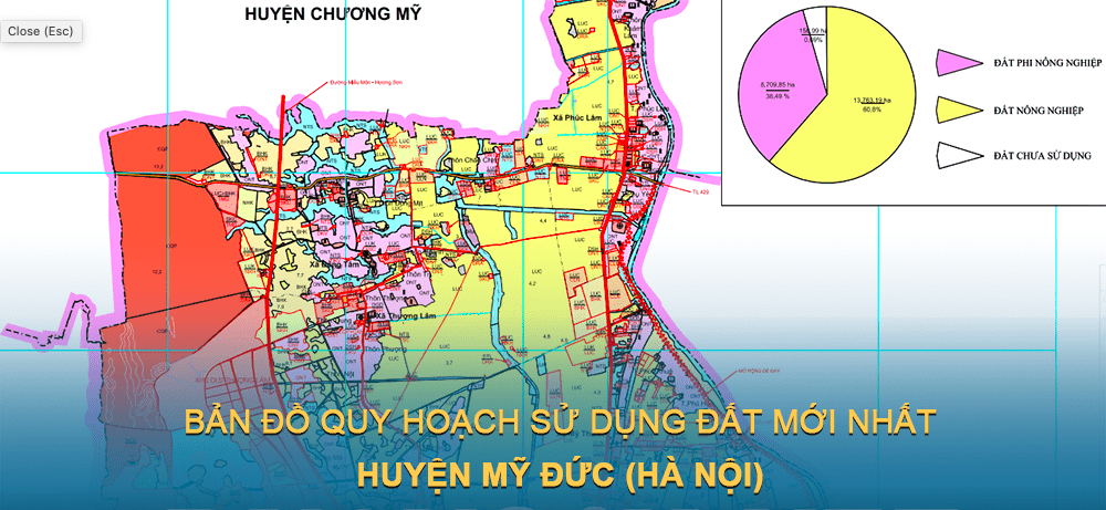 Bản đồ quy hoạch sử dụng đất huyện Mỹ Đức (Hà Nội) đến năm 2030
