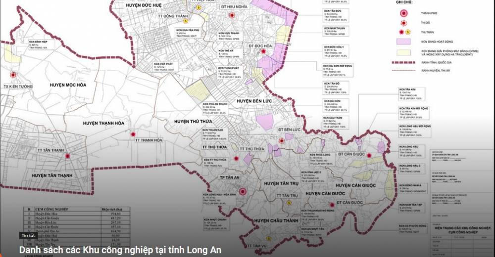 Danh sách các khu công nghiệp tỉnh Long An cập nhật mới nhất