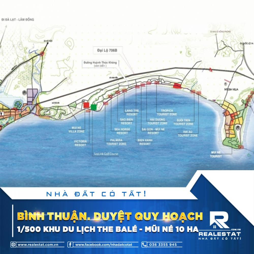 BÌNH THUẬN: DUYỆT QUY HOẠCH 1/500 KHU DU LỊCH THE BALÉ - MŨI NÉ 10 HA