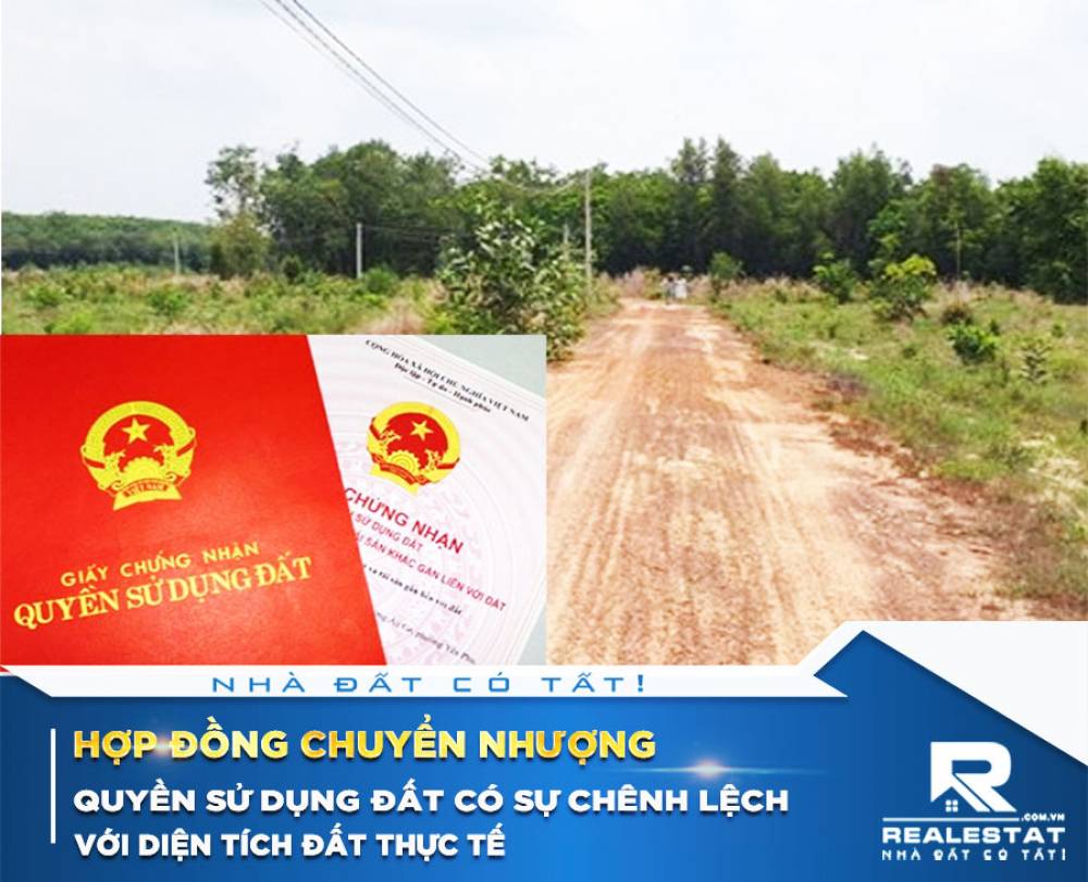 Hợp đồng chuyển nhượng quyền sử dụng đất có sự chênh lệch với diện tích đất thực tế