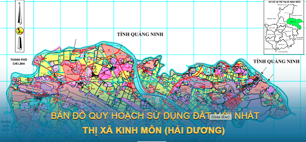 Bản đồ quy hoạch sử dụng đất Thị xã Kinh Môn (Hải Dương) đến năm 2030