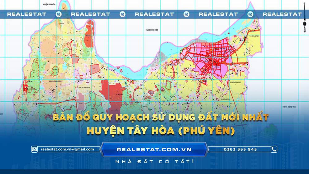 Bản đồ quy hoạch sử dụng đất huyện Tây Hòa (Phú Yên) mới nhất
