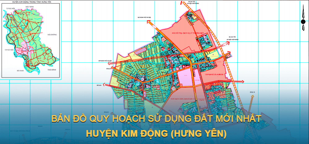 Bản đồ quy hoạch sử dụng đất huyện Kim Động ( Hưng Yên ) mới nhất 2030