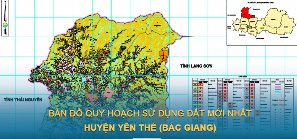 Bản đồ quy hoạch sử dụng đất huyện Yên Thế (Bắc Giang) đến năm 2030