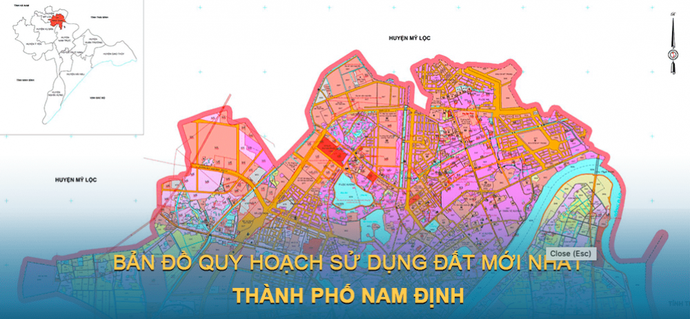 Bản đồ quy hoạch sử dụng đất Thành phố Nam Định 2025