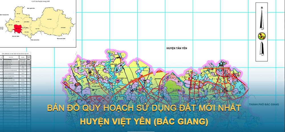Bản đồ quy hoạch sử dụng đất huyện Việt Yên 2021