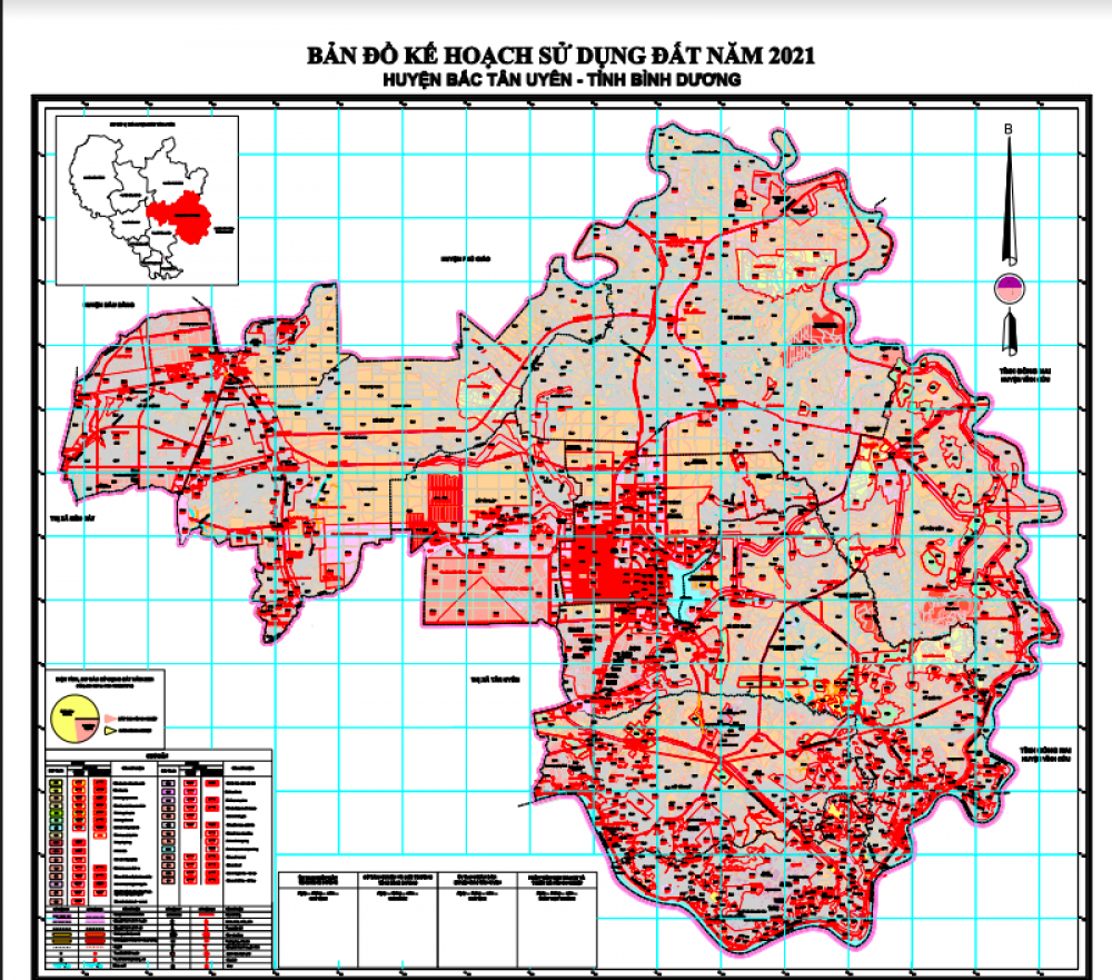 Bản đồ quy hoạch sử dụng đất huyện Bắc Tân Uyên 2021