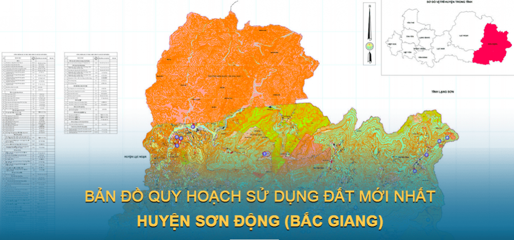 Bản đồ quy hoạch sử dụng đất huyện Sơn Động (Bắc Giang) đến năm 2030