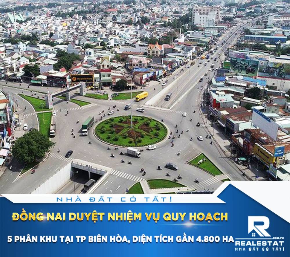 Đồng Nai duyệt nhiệm vụ quy hoạch 5 phân khu tại TP Biên Hòa, diện tích gần 4.800 ha