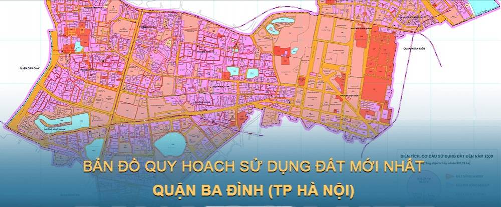 Bản đồ quy hoạch sử dụng đất quận Ba Đình (Hà Nội) đến năm 2030