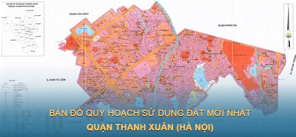 Bản đồ quy hoạch sử dụng đất Quận Thanh Xuân mới nhất