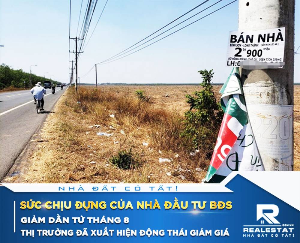 Sức chịu đựng của nhà đầu tư BĐS giảm dần từ tháng 8, thị trường đã xuất hiện động thái giảm giá