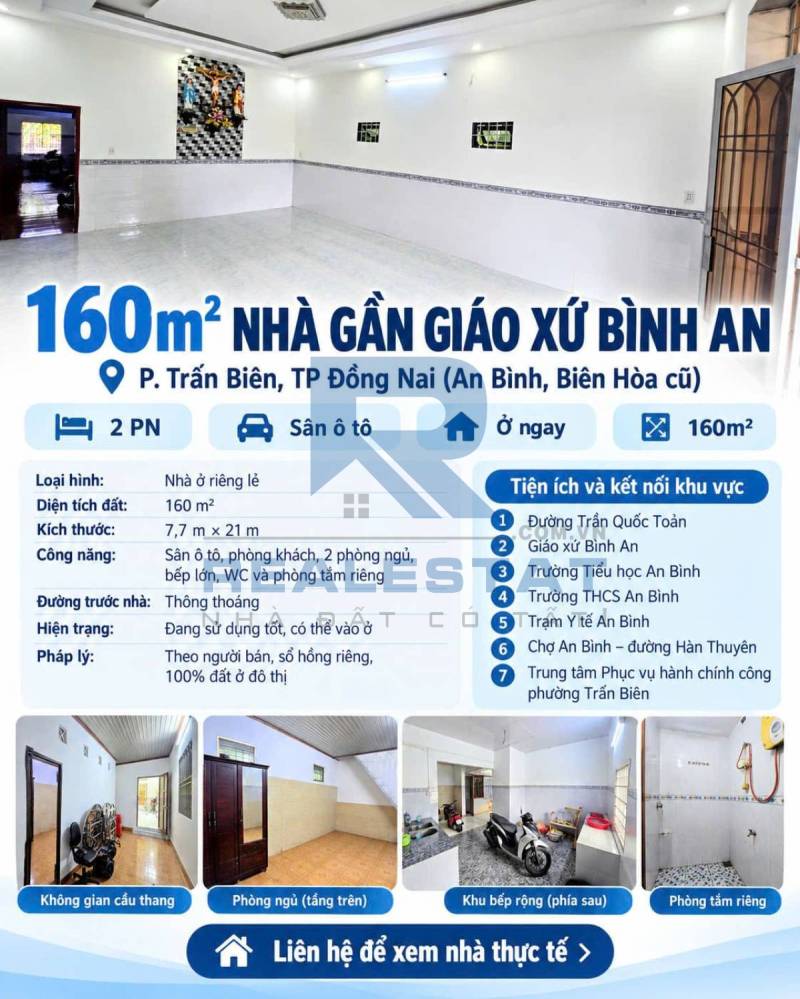 160m2 Nhà Gần Giáo Xứ Bình An P.An Bình Cũ - 4.35 Tỷ