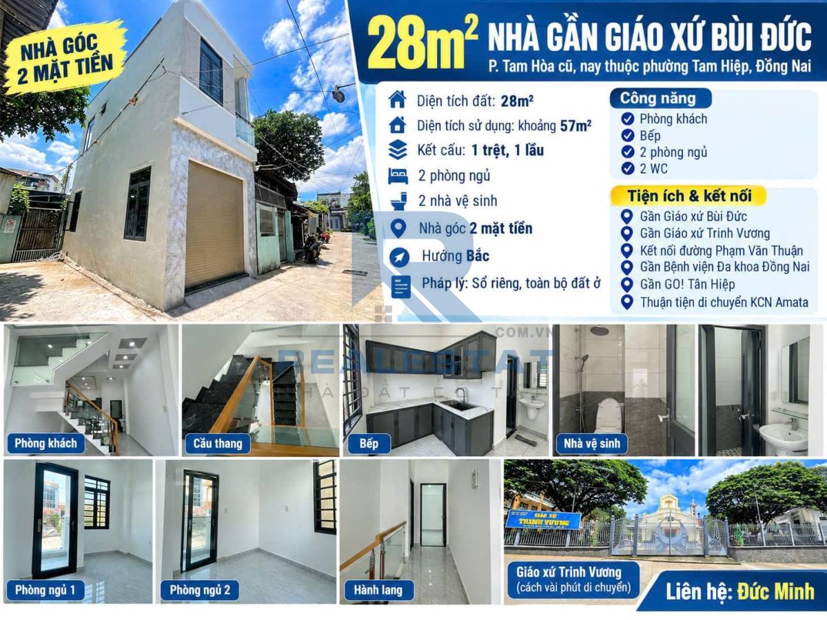 28m2 Nhà Gần Giáo Xứ Bùi Đức P.Tam Hòa Cũ - 1.85 Tỷ