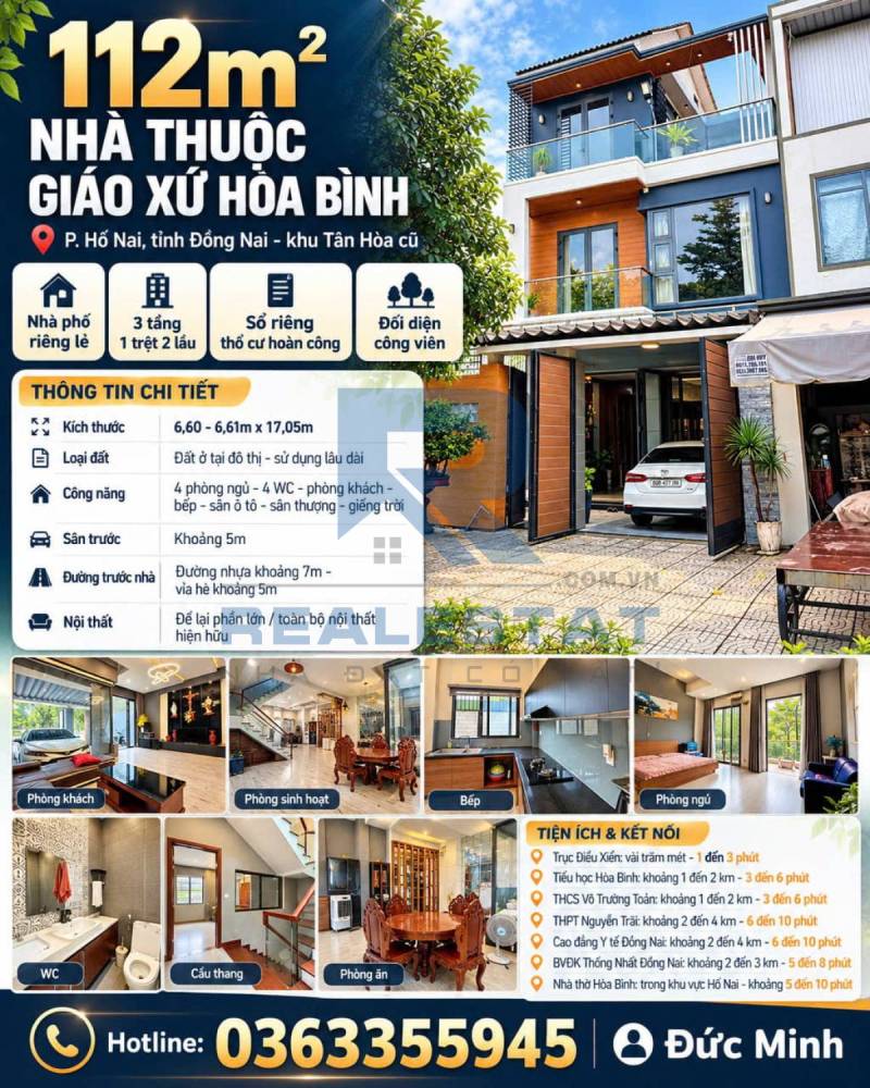 112m2 Nhà Thuộc Giáo Xứ Hòa Bình P.Tân Hòa Cũ - 6.5 Tỷ