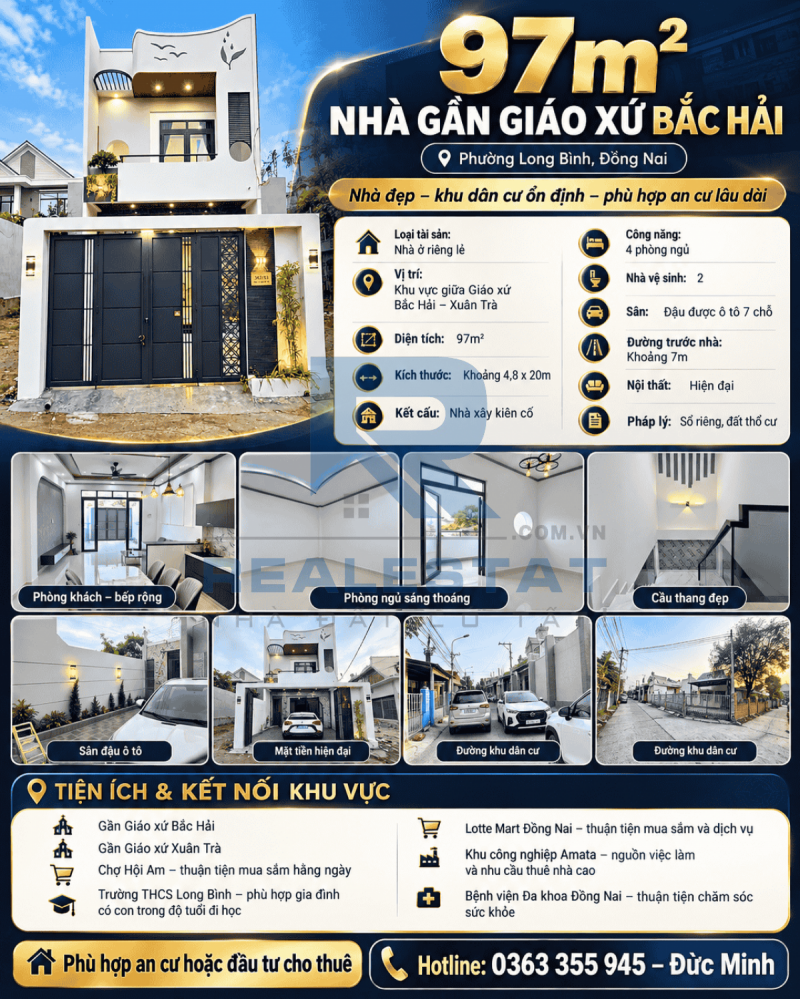 97m2 Nhà Gần Giáo Xứ Bắc Hải P.Hố Nai Cũ - 3.85 Tỷ